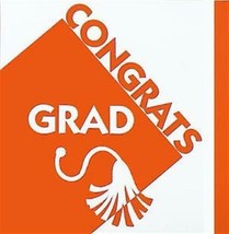 Orange Graduation Paper Beverage Napkins Paper 36 Pack Grad Party Decorations - £8.69 GBP