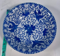 VINTAGE BLUE AND WHITE PHOENIX SMALL BOWL 5&quot; MADE IN JAPAN - £7.69 GBP