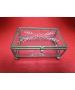 Antique glass brass jewelry box 4 x 2 1/2 x 1 1/2" - €21,42 EUR Antique glass brass jewelry box 4 x 2 1/2 x 1 1/2" - €21,42 EUR