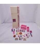 Vintage 1987 Mattel Barbie Sweet Roses Kitchen Refrigerator Freezer w ac... - $29.65
