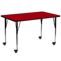 30x72 REC Red Activity Table XU-A3072-REC-RED-T-A-CAS-GG - $260.95