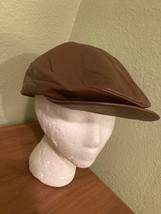 Vintage Lamb Skin Brown Large Men&#39;s Driving Cap Hat - $326.19 MXN