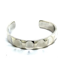 Tiffany &amp; Co Estate Ribbed Cuff Bracelet S 7.5&quot; Sterling Silver TIF375 - £381.59 GBP