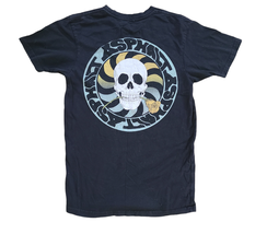 ASPHALT YACHT CLUB T-Shirt Men&#39;s Black Skull Rose Skateboarding Size Sma... - $7.89