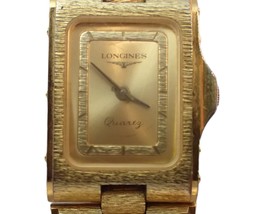 LONGINES MZ5704-0961 Quartz Gold Swiss Rectangular Women&#39;s Wristwatch - £153.75 GBP