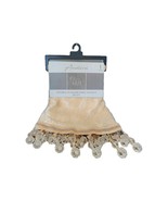 1 Window Swag Valance Olivia Gray Andora 48&quot;X37&quot; Textured Jacquard Beade... - $19.95