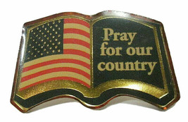 Vintage American Flag Bible Pray For Our Country Lapel Tie Tack Pin Religious - £7.19 GBP