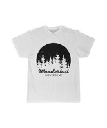 Wanderlust Men&#39;s Short Sleeve Tee - Black and White Pine Forest Print - £14.54 GBP+