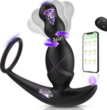 Anal Plug Vibrator, Sex Toys Prostate Massager with 3 Rotating &amp; 9 Vibra... - £22.05 GBP