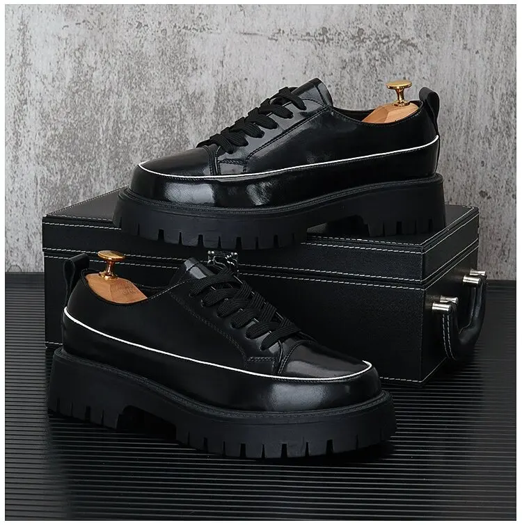mens casual natural leather shoes lace-up white shoe breathable brand de... - $92.21