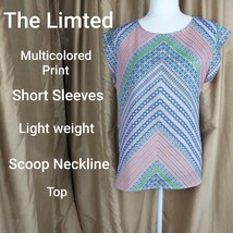 The Limted Multicolored Print  Short Sleeve Top Size L - $12.00