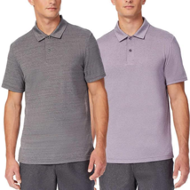 32 Degrees Cool Men&#39;s Polo T-shirt 2 Pack , Color: Violet &amp; Grey , Small - £15.00 GBP