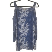 Avenue Cold Shoulder Blouse 22/24 Womens Plus Size 3/4 Sleeve Blue Pullover - £14.91 GBP