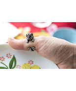 New Women’s Silver Tone French Bulldog Rap Around Adjustable Fashion Ring  - £11.67 GBP