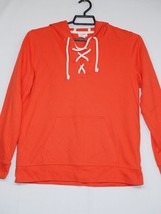 J.Crew Womens Size Medium Pullover Long Sleeve Hoodie Lace Up Sweatshirt Orange - £16.01 GBP