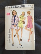 Misses One Piece Pantdress Size 10 Butterick 5702 Sewing Pattern VTG 60&#39;s UC - £22.40 GBP