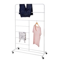 White Rolling Multi Use Laundry Clothes Drying Rack - £107.46 GBP