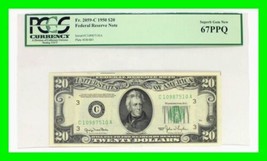 1950 $20 FRN Federal Reserve Note Philadelphia PCGS 67PPQ Superb GEM FR.... - $296.98