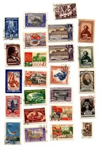 Lot of  24 RUSSIA USSR Postage Stamps Vintage Mostly 1950s A12 - £5.47 GBP