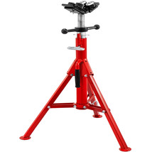 VEVOR Pipe Stand 2 Dual Ball Transfer Head 28&quot;-52&quot; Folding Tripod Jack 1500lb - £112.70 GBP