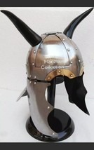 Viking Warrior Helmet With Original Horns Medieval Knight Crusader Armor for new - £101.95 GBP