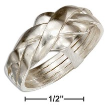 Sterling Silver Four Band Puzzle Ring - £57.54 GBP+