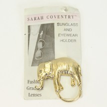 Elephant Sarah Coventry Eyeglass Holder Brooch Lapel Pin Gold Tone - $12.73