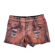 Betsey Johnson Shorts Womens Size 8 Pink Blue Denim Y2k Distreased Bottoms  - $47.89 CAD