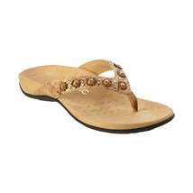 Vionic Women&#39;s Thong Sandals Rest Floriana Gold Cork Arch Support NEW Retail $80 - £46.21 GBP