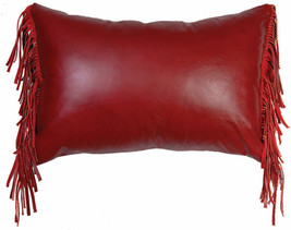 Pillow Leather Cover Genuine Cushion Red Decorative Throw Soft Free Shipping 6 - £27.33 GBP+