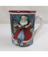 Vintage Old Saint Nick Father Christmas Carrying Tree 4.75&quot; Coffee Cup - €6,61 EUR