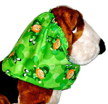 Dog Snood St Patrick&#39;s Day Green Leprechauns and Shamrocks Cotton Spaniel - £7.91 GBP+