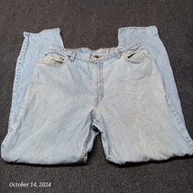 Vintage Levi 550 Jeans Women 14 Reg Long Blue Stone Wash Relaxed Tapered - $17.05