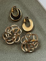 Vintage Lot of Sarah Cov Marked Goldtone Abstract Loopy Flower &amp; Avon Black &amp; Cr - £8.94 GBP