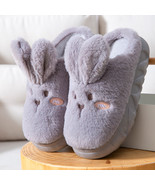 Rabbit Winter Thick Sole warm Cotton Slippers for women bedroom slipper ... - $25.48