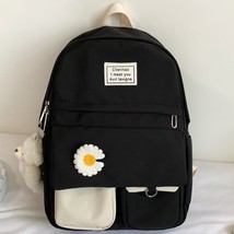 Girl College Student Backpack Cute Flower Nylon Women School Bag Lady Kawaii Bac - £29.93 GBP