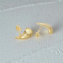 Fashion Minimalist Jewelry - 925 Sterling Silver Heavy Plain Water Drop Stud Ear - £23.03 GBP