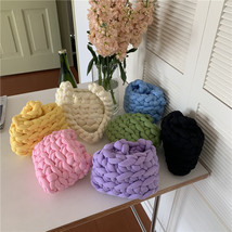 Hylhexyr Woven Knitting Single Shoulder Crossbody Bag Winter Cute Solid Color Ha - £36.76 GBP