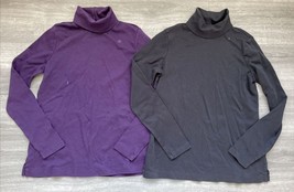 2 Lands End Turtlenecks Black Purple Womens XS/P Shaped Fit - $161.22 MXN