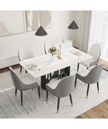 Modern White Stone Dining Table, 6-8 Seats - $1,536.27 CAD
