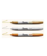 3 MeTALLiC SHARPIE Gold Silver Bronze Permanent sHiNy Magic Marker POiNT... - $24.11