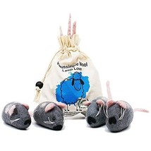 Cat Toys Interactive Pet Toy Organic Wool Kitten Cats Play Realistic Mice 4 Pack - $13.45