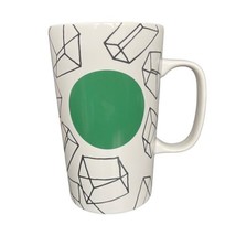 Starbucks Mug Geometric Cube Square Ceramic Tall 16oz 2014 Green Dot Collection - £14.12 GBP