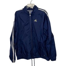 Adidas VTG 90s Navy Blue Windbreaker Full Zip Jacket Mens Size XL Three ... - £22.23 GBP