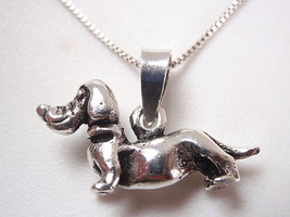 Dachshund 925 Sterling Silver Necklace w Movable Head Corona Sun Jewelry pet dog - £11.57 GBP