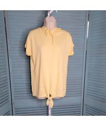 Cato Active Pullover Hooded Top ~ Sz S ~ Yellow ~ Cap Sleeve - $19.79