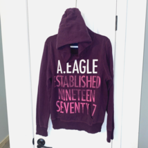 American Eagle Sweater Womens XL Burgundy Logo Pullover Hoodie Soft - £22.09 GBP