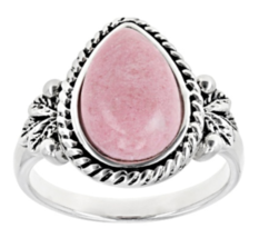 JTV Pink Thulite Solitaire Sterling Silver Ring Size 8  - £52.07 GBP