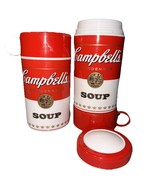 2 Campbells Soup Container thermos tumbler canteen set lot - $17.68 CAD