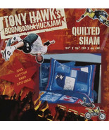 TONY HAWK SKATEBOARDING BOOM HUCKJAM COTTON BLUE QUILTED PILLOWSHAM BEDD... - £26.15 GBP